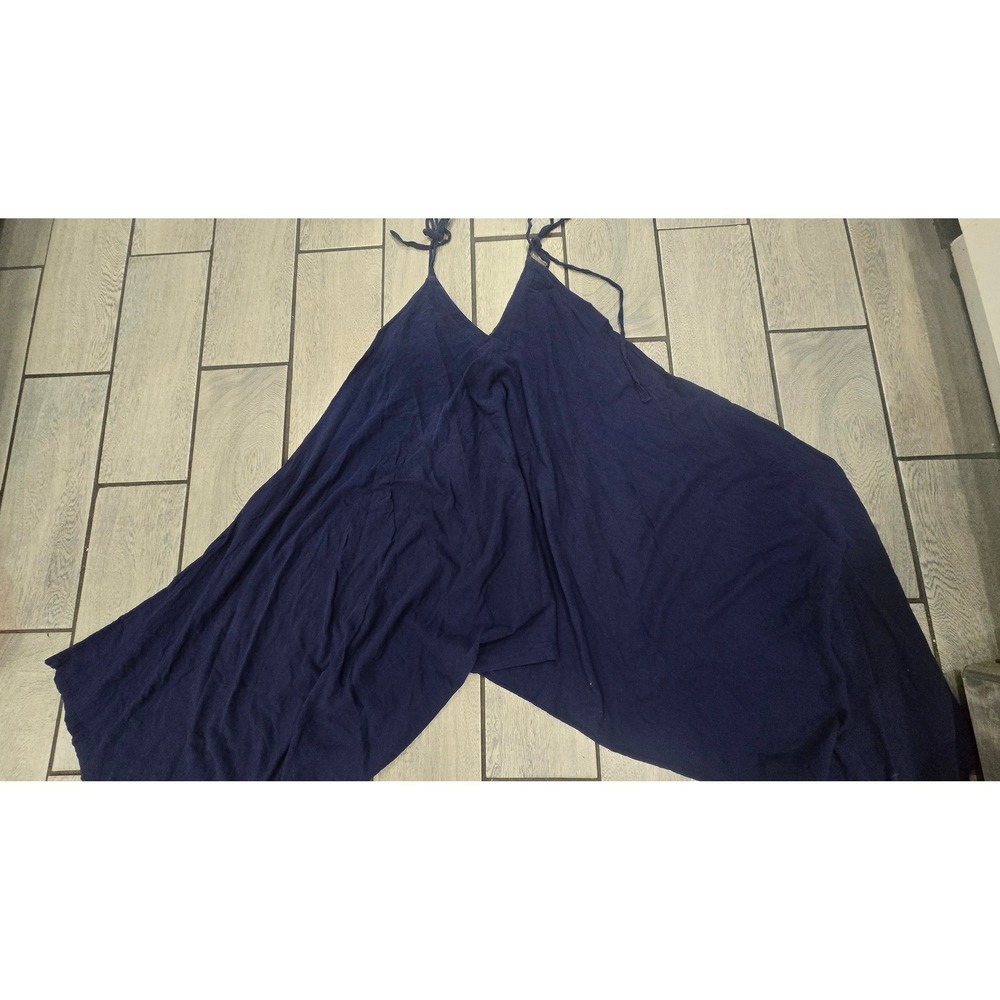 9seed Navy Blue Gauze Harem Jumpsuit One Size Made in California Boho Romper